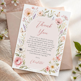 Cartão de Agradecimento de Chá de Noiva Floral