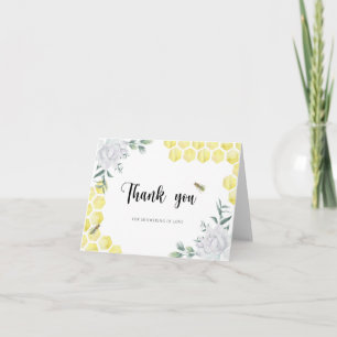 Cartão de agradecimento de chá de noiva floral com