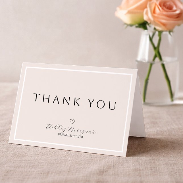 Cartão de Agradecimento de Chá de Noiva Minimalist (Bridal Shower Thank You Card)