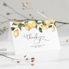Cartão de agradecimento de chá de panela de limão