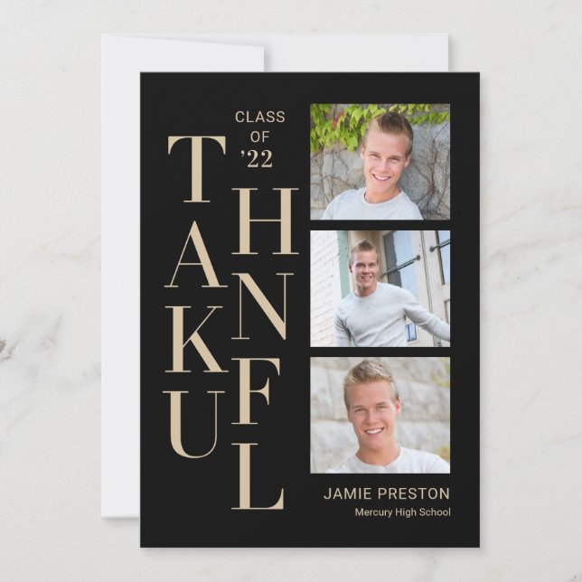 Cartão de Agradecimento de Charme Empilhado Cor Ed (Frente)