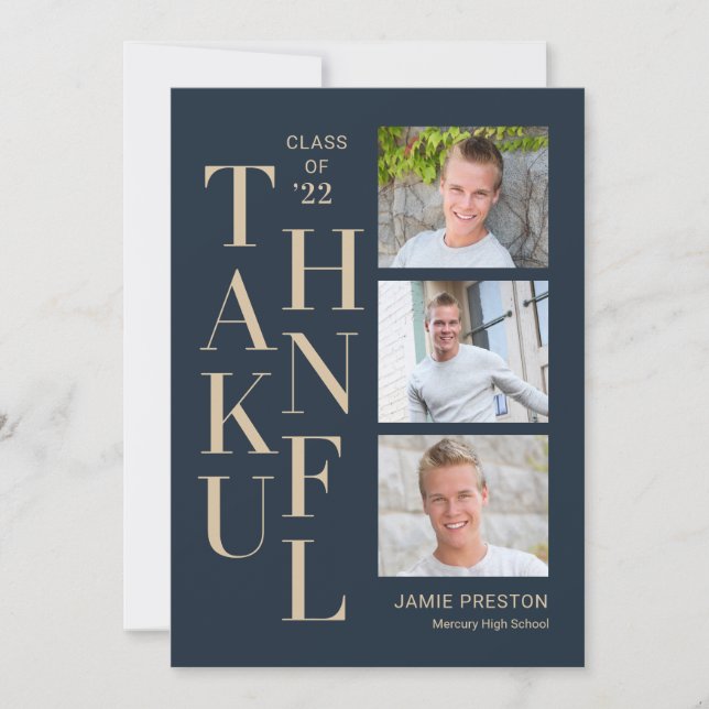 Cartão de Agradecimento de Charme Empilhado Cor Ed (Frente)