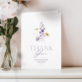 Cartão de Agradecimento de Chás de Bebê Florais