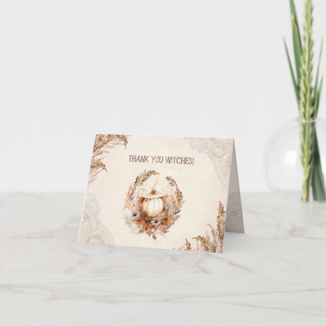 Cartão de Agradecimento de Chás de Noiva de Hallow (Frente)