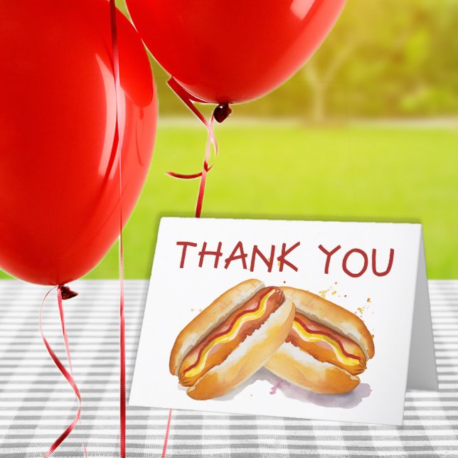 Cartão de Agradecimento de Churrasco de Verão com  (Blank Thank You Card)