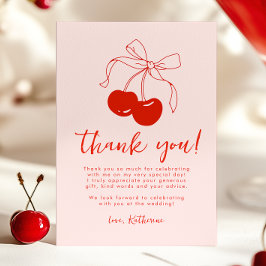 Cartão de Agradecimento de Chuveiro de Noiva Cerej