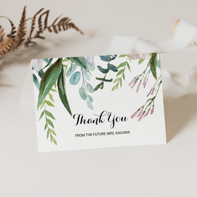 Cartão de Agradecimento de Chuveiro de Noiva Flora (Criador carregado)