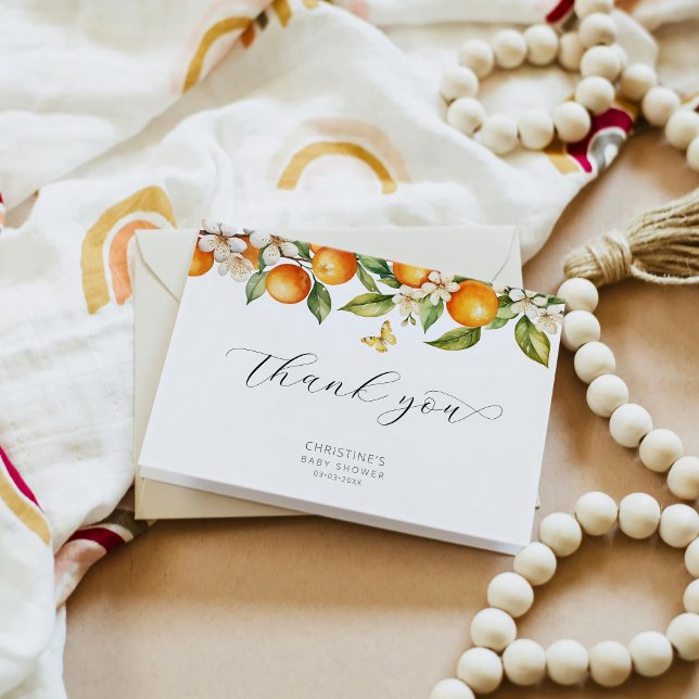 Cartão de Agradecimento de Chuvinha de Bebê com La (Criador carregado)