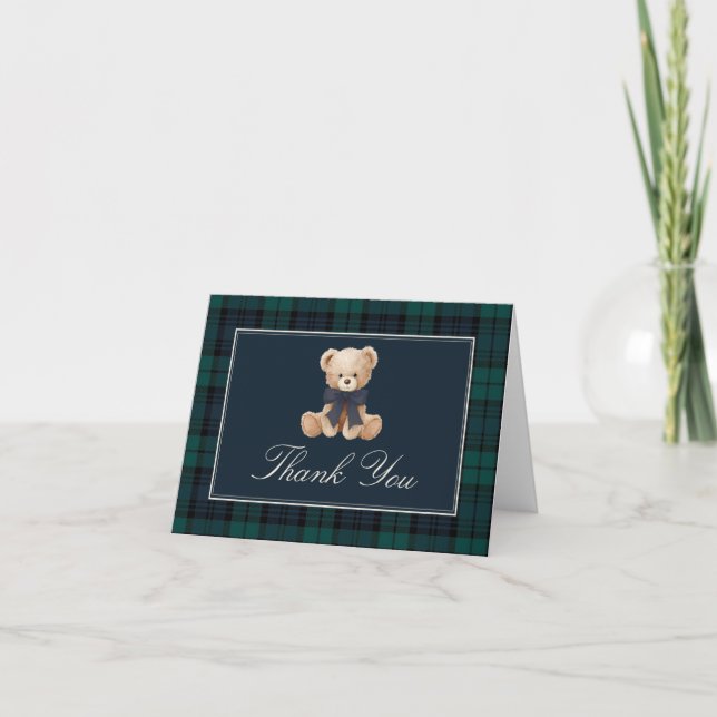 Cartão de Agradecimento de Chuvinha de Bebê do Urs (Frente)
