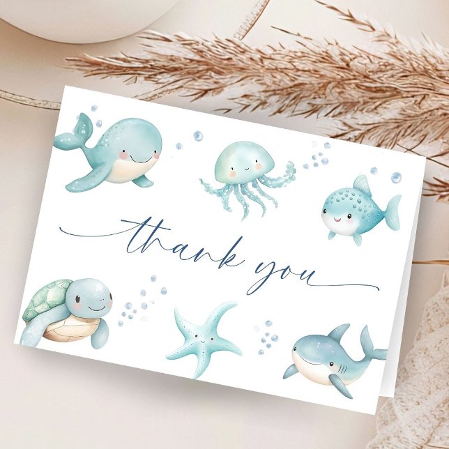 Cartão de Agradecimento de Chuvinha de Bebê Menino (Criador carregado)