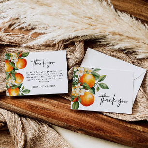 Cartão de Agradecimento de Citrinos Laranja Cutie 