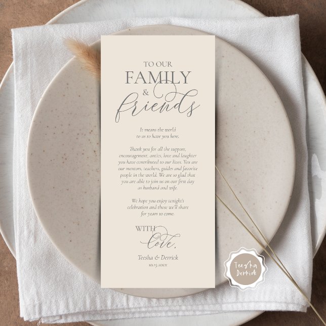 Cartão de Agradecimento de Configuração de Jantar  (Romantic Dinner Place Setting Thank You Card, in Grey Cream, Designed by TeeshaDerrick)