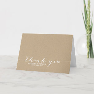 Cartão de agradecimento de Cottage Chic com letra 