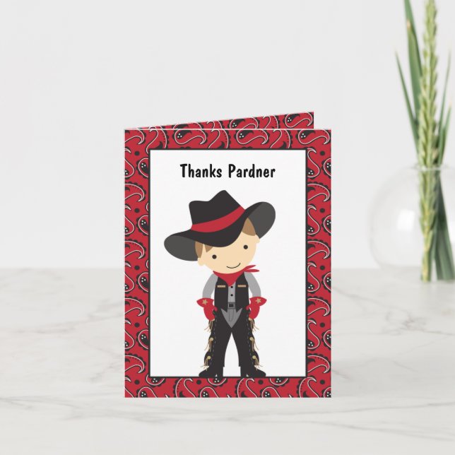 Cartão de Agradecimento de Cowboy (Frente)