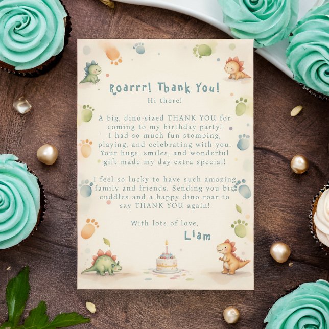 Cartão de Agradecimento de Dinossauro Um-a-Sauro 1 (Criador carregado)