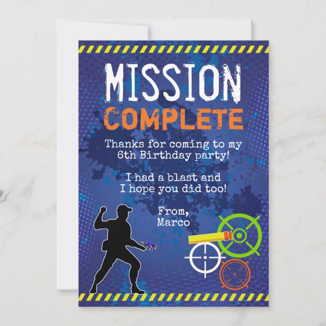 Cartão de agradecimento de festa de aniversário Da (Frente)