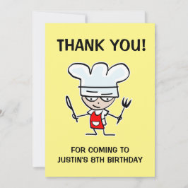 Cartão de agradecimento de festa de aniversário de