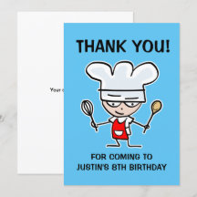 Cartão de agradecimento de festa de aniversário di