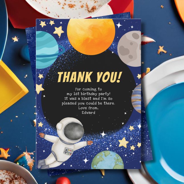 Cartão de agradecimento de festa de aniversário no (Criador carregado)