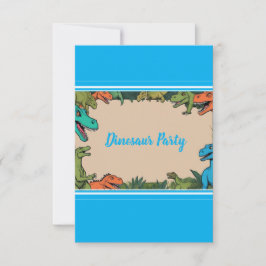 Cartão de Agradecimento de Festa de Dinossauro Per