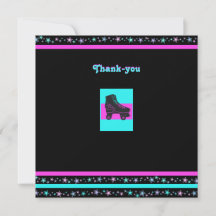 Cartão de Agradecimento de Festa de Patinação sobr