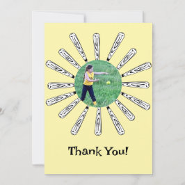 Cartão de agradecimento de flor de taco de softbol