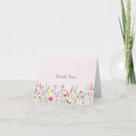 Cartão de Agradecimento de Flor Silvestre Pastel M