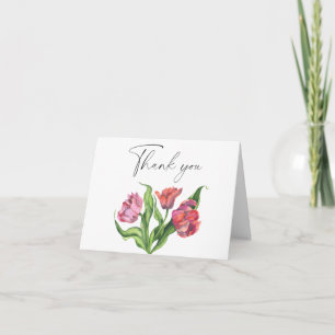 Cartão de agradecimento de flores de buquê de aqua