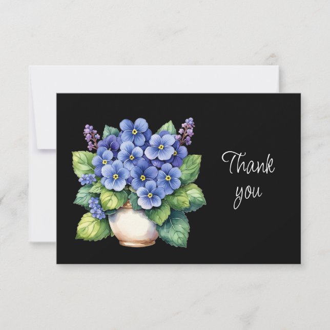 Cartão de Agradecimento de Flores de Violeta Afric (Frente)