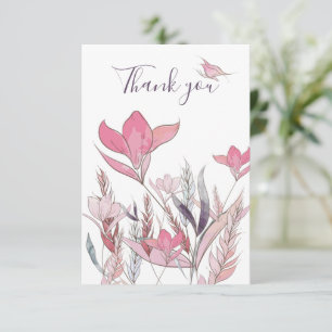 Cartão de Agradecimento de Flores em Aquarela – Fl