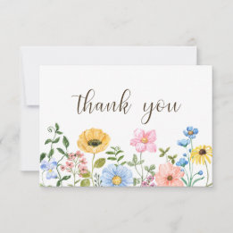 Cartão de Agradecimento de Flores Silvestres de Ve