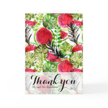 Cartão de agradecimento de folhas de palmeira de a