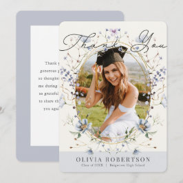 Cartão de Agradecimento de Formatura com Foto de F