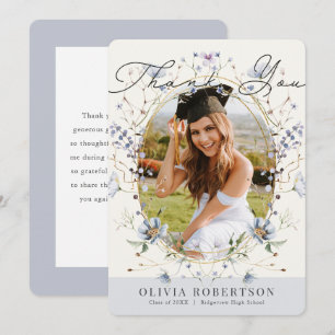 Cartão de Agradecimento de Formatura com Foto de F
