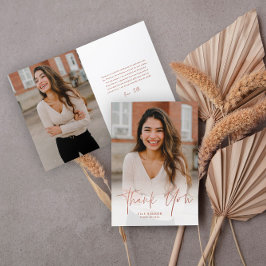 Cartão de Agradecimento de Formatura com Foto em S