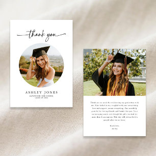 Cartão de Agradecimento de Formatura com Foto Mode