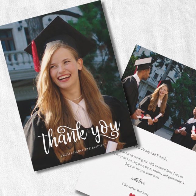 Cartão de Agradecimento de Formatura com Foto Mode (Criador carregado)