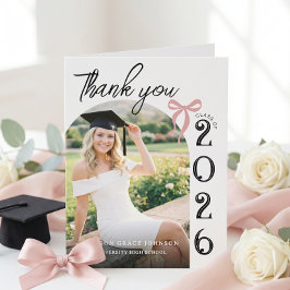 Cartão de Agradecimento de Formatura com Foto Mode