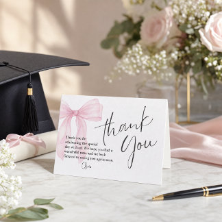 Cartão de Agradecimento de Formatura Romântico