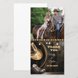 Cartão de agradecimento de foto com botas country,