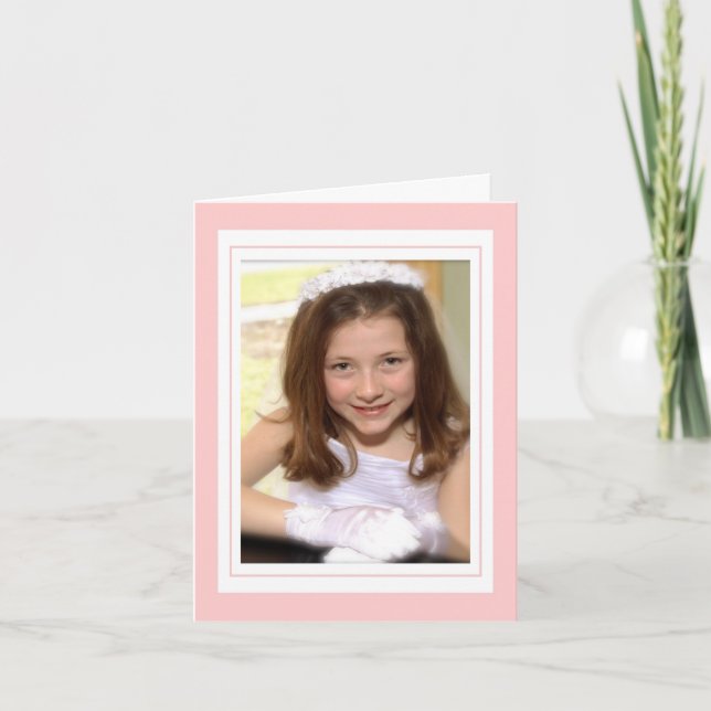 Cartão de agradecimento de foto com cruz elegante  (Frente)