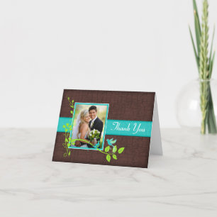 Cartão de Agradecimento de Foto com Rachadura Turq