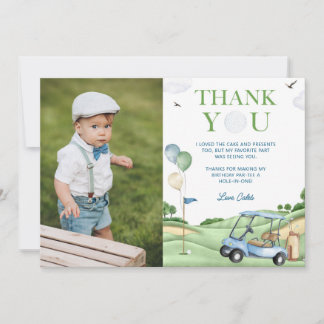 Cartão de Agradecimento de Foto de 1º Aniversário