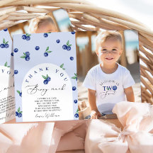 Cartão de agradecimento de foto de aniversário Blu