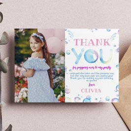 Cartão de Agradecimento de Foto de Aniversário com