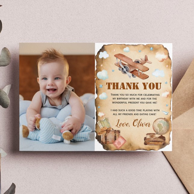 Cartão de agradecimento de foto de aniversário de  (Criador carregado)