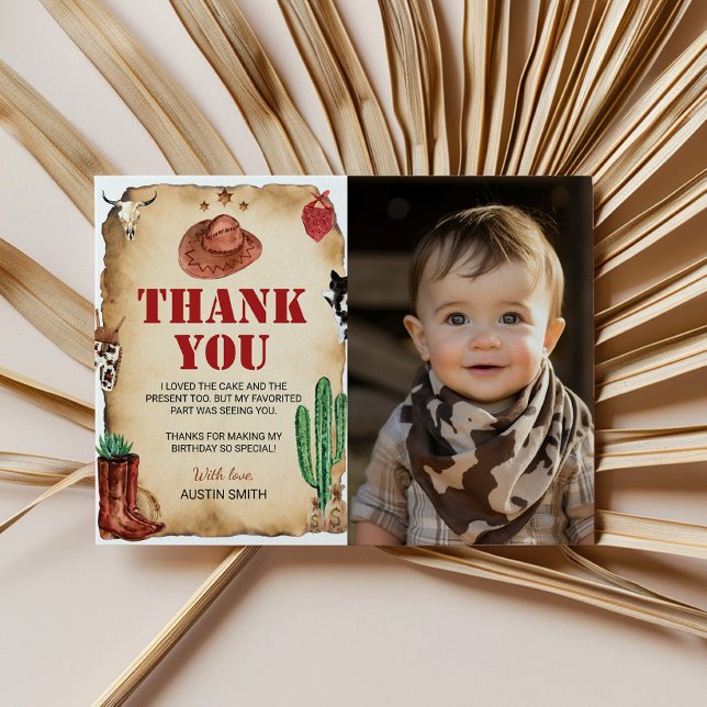 Cartão de agradecimento de foto de aniversário de  (Criador carregado)