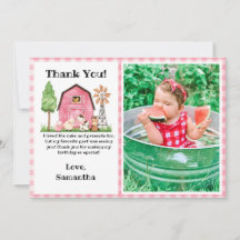 Cartão de agradecimento de foto de aniversário Pin