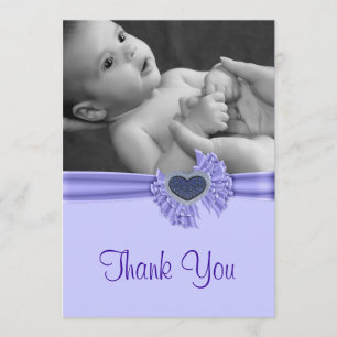 Cartão de agradecimento de foto de bebê com Coraçã