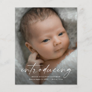 Cartão de agradecimento de foto de bebê com orçame